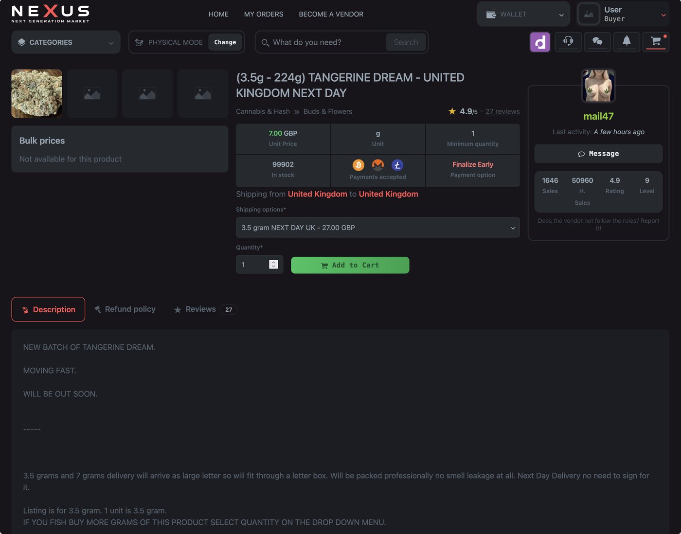 Nexus Market interface preview with category sidebar and product grid